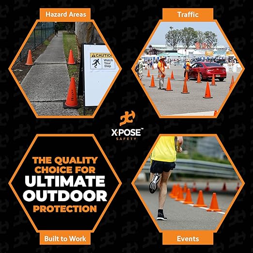 Xpose Safety 18 Inch Orange Traffic Cones - Bulk Full Pallet 928 Pack - Multipurpose PVC Plastic Safety Cone for Parking, Soccer, Caution, Kids, and Construction - DOT Approved