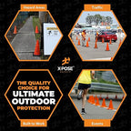 Xpose Safety 18 Inch Orange Traffic Cones, 48-Pack - Multipurpose PVC Plastic Safety Cone for Parking, Soccer, Caution, Kids and Construction - DOT Approved