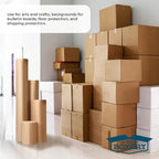 The Boxery Kraft/Brown Kraft Paper Roll, 48” x 9000” (750’)-50lb. Thickness, Heavy Duty Brown Wrapping Paper, Natural Kraft Packing Paper, Void Fill, Arts and Crafts, Bulletin Boards, Gift Wrapping
