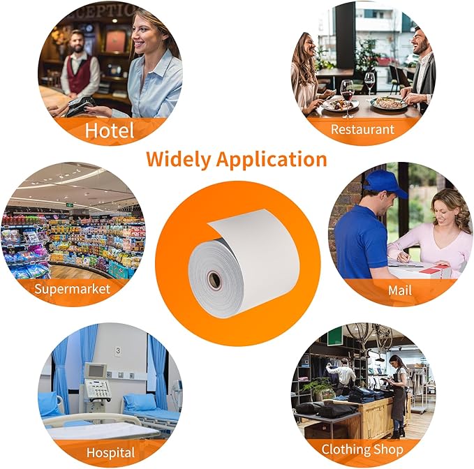 CLASSY Thermal Paper 3 1/8 x 230ft, 50 Rolls Receipt Paper for Cash Registers Printer, ATM Machine,Compatible with Wide Range of POS Systems for Small Business