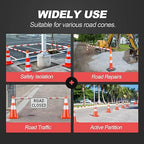 RoadHero 40 Pack 4 FT to 6.9 FT Retractable Cone Bar, Expandable Traffic Cone Bars for Parking Lots, Extendable Barricade for Road Construction, White and Red, Cone Not Included