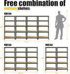 PrimeZone Storage Shelves 3 Pack 5 Tier Adjustable Garage Storage Shelving, Heavy Duty Metal Storage Utility Rack Shelf Unit for Warehouse Pantry Closet Kitchen, Black