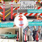 3PACK BESEA Traffic Delineator Cone 45”High Orange Traffic Safety Delineator Cones with Heavy Duty Rubber Base for Construction Site, Road Parking, People Control in Public(3PACK)