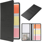 Car Registration and Insurance Holder Glove Box Folder-Premium Car Folder, Car Document Holder for Cards, Driver License & other Essential Documents (Black)