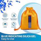 5 Sets 1000g Rechargeable Silica Gel Beads with 1 Cloth Bag, Indicating Blue Desiccants Beads [3-5mm] Moisture Absorber Desiccant Packs for Storage