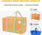 VENO 10 Pack Moving Bags, Heavy Duty, Moving Boxes Alternative, Packing Storage Supplies, Dorm Room Essentials with Zipper for Clothes, Extra Large Packaging Totes (Seasonal Autumn Orange, 10 Pack)