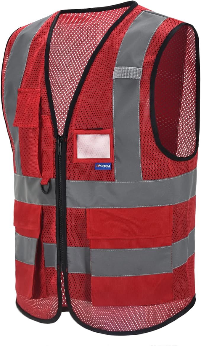 A-SAFETY Red mesh amazon vest