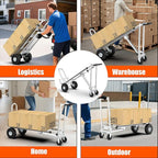 3 in1 Convertible Hand Truck, Folding Aluminum Hand Trucks 880lb Load Appliance Dolly, Heavy Duty Dolly Cart Converts Platform Cart, Portable Cart Luggage,Travel,Moving,Shopping,Office Use (Silver)