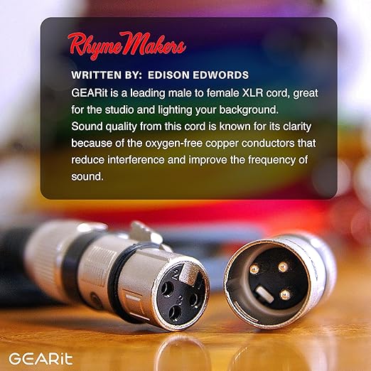 GEARit XLR Male to Female Microphone Cable (3 Feet, 6-Pack) 3-Pin Balanced Shielded Mixer, Recording Studio, Podcast - Black