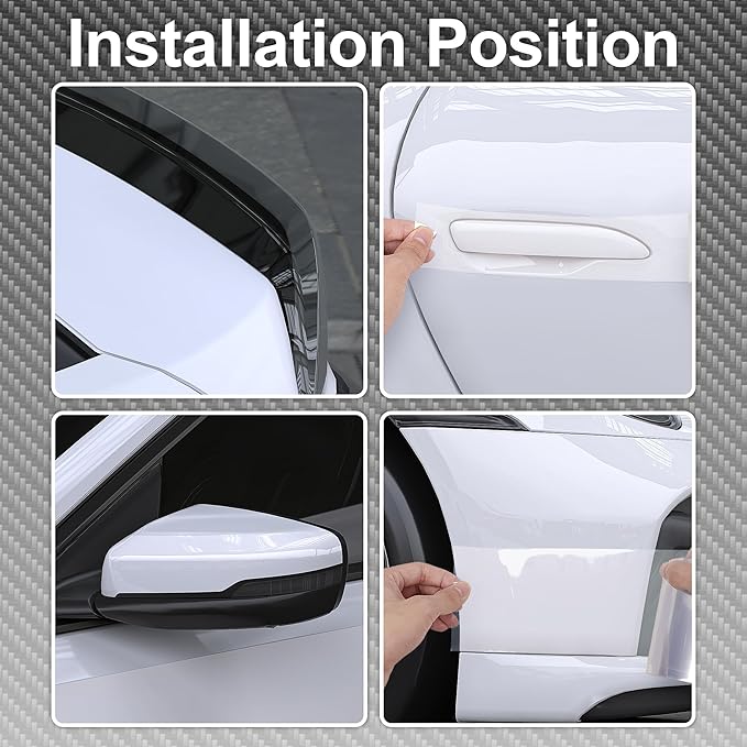 Lypumso Clear Vinyl Wrap Tape, Car Door Edge Guard Door Sill Protector, Transparent Paint Protection Film for Most Cars Rearview Mirror Handle Bumper Window Stair (Clear, 4inch x 30ft)