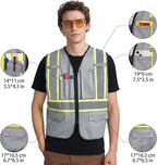 A-KSAFETY High Visibility Safety Vest for Men Women with Pockets and Zipper