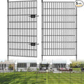 5 Panels No Dig Decorative Outdoor Garden Fence with Gate for Yard, 48 in(H) X 13.13 ft(L) Animal Barrier Fencing Rustproof Metal Wire Panel Border for Dog, Rabbits, and Patio Temporary Ground Stakes