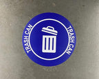 "Trash Can" Durable Laminated Vinyl Floor Sign- Sign by Graphical Warehouse- 5S Safety and Security Signage, Visual Communication Tool (12", Blue/White)