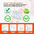2g x 100 Packs Fonday Food Grade Silica Gel Desiccants Packs Moisture Absorbers Dehumidifier for Food Storage, Electronics, 3D Filament & Safes