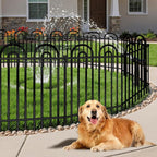 Decorative Garden Fence, 10 Panels No Dig Fence, 32 in(H) x 24.16 ft(L) Animal Barrier for Dogs Rabbits, Rustproof Metal Arched Decorative Garden Fences for Flower Bed, Outdoor, Yard, Patio