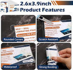 50 Pack 10 Mil 2.6"x3.9" Self Sealing Laminating Pouches Plastic Laminating Sheets Business Card Size Clear Lamination Paper for Office School Home Supplies Glossy Finish(No Laminator Need)