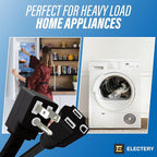 25 ft Heavy Duty Appliance Extension Cord, 14 AWG, 15A 125V 1875W, 3 Prong Flat Plug, ETL Listed, Short Power Extension Cable for Air Conditioner, Refrigerator, Microwave, Indoor Use, Black