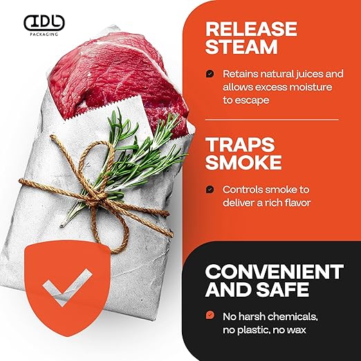 White Butcher Paper 18" x 12000" (1000 feet) with Cutter - USA-Made Natural Butcher Paper Roll for Meat & Fish - Uncoated, Unwaxed & Food-Grade Material for Smoker, Grilling & BBQ by IDL Packaging