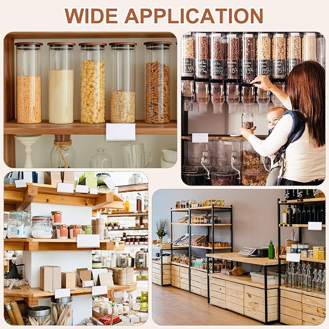 PATIKIL 3.9" x 1.7" Wire Shelf Label Holder, 30 Pack Reusable Plastic Price Tag Display Clip for 0.28" to 0.47" Thick Shelves with Paper Inserts Pens for Home Market Store, Clear