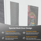 VINGLI Metal Garage Storage Cabinet with 2 Mesh Doors, Locking Steel Display Cabinet with Pegboards and 4 Adjustable Shelves, Ideal for Garage, Office, Pantry, Workshop(Gray, 32''W x 16''D x 71''H)