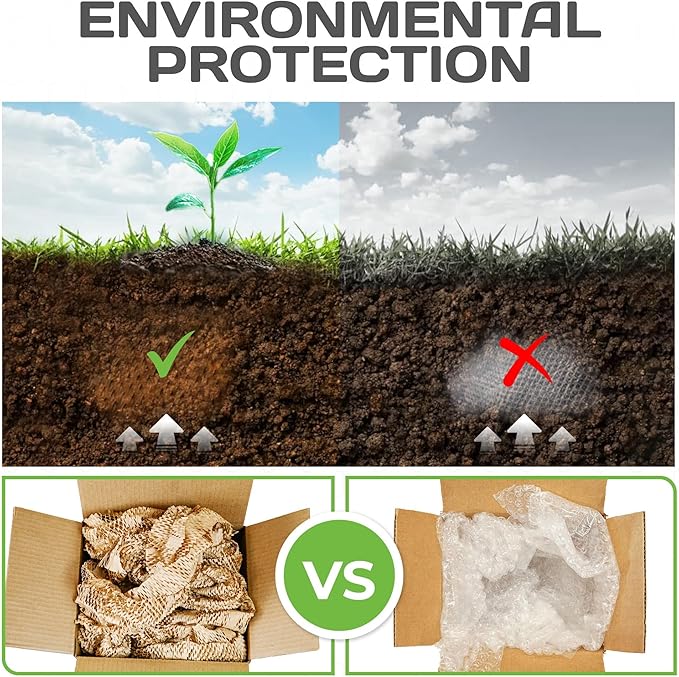 HexcelPack HexaFil Honeycomb Packing Paper - Eco-Friendly, Sustainable Filler for Shipping and Moving, Cushioned Packing Material in Dispenser Box, Alternative to Bubble Wrap - White, 12" x 1700'