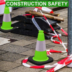 OrangeStar 8 Pack 12" Green Traffic Safety Cones, PVC Parking Construction Cones w/Reflective Collar, Heavy Duty Base for Driving Practice, Parking Lots and Roadwork