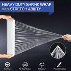 Stretch Film 18 Inch x 1500FT, Shrink Wrap Roll 80 Gauge, 800% Industrial Plastic Wrap for Moving, Heavy Duty Pallet Wrap for Packing, Shipping, Furniture & Luggage (4 Roll Clear)