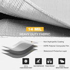 Tarp 10x12 Feet 14 Mil Heavy Duty Waterproof Tarp, Large Multipurpose Cover with Brass Grommets and Reinforced Edges, UV Resistant Thick Poly Tarps for Outdoor Camping Tent Pool Car
