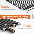 REIBII Storage Shelves 45.3''W Wire Shelving Unit 4 Tier Metal Shelves for Storage Rack Metal Shelving for Pantry Shelves Kitchen Steel Shelving, 45.3''W*63''H*17.7" D