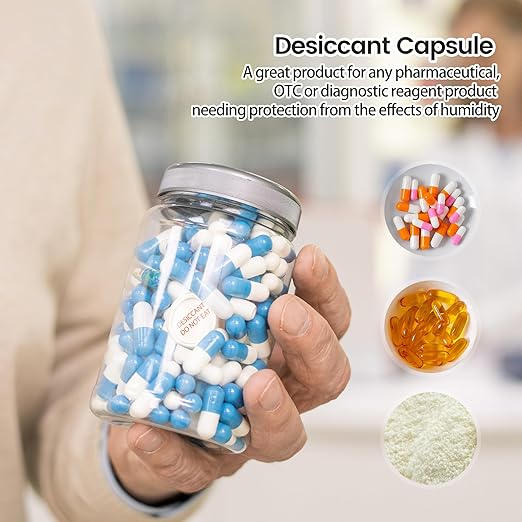 2 Gram 110 Packs Silica Gel Desiccant Canister,Orange to White Indicating Desiccants Capsules, Moisture Absorbers for Food Storage, Food Grade Desiccant Dehumidifiers