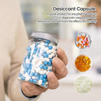 2 Gram 110 Packs Silica Gel Desiccant Canister,Orange to White Indicating Desiccants Capsules, Moisture Absorbers for Food Storage, Food Grade Desiccant Dehumidifiers