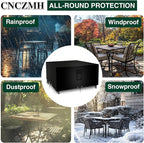 Square Heavy Duty Patio Table Covers Waterproof, 600D Outdoor Dining Table and Chair Set Covers, Outdoor Furniture Cover Waterproof for Sectional Sofa Couch 98''L x 98''W x 32''H, Black