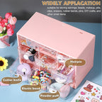 Amyhill 6 Pcs Mini Drawer Organizer Small Organizer with 9 Drawers Plastic Desktop Craft Storage Box for Office Home Room Jewelry Cosmetics Collection(Pink)