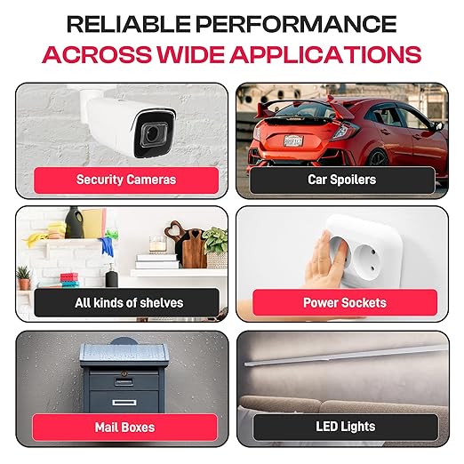 GripBond Black Super Bond Heavy Duty Double Sided Tape, 1 Roll (18.3 Ft), 1.2” x 220” – Waterproof Adhesive Mounting Tape for Indoor/Outdoor, Walls, Automotive, Car, LED Strip Lights, Home, Office