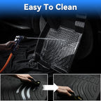 Hutisya-Floor Mats & Cargo Liner Set Fit for Ford Edge 2015-2025 & Ford Edge ST 2019-2025 All Weather Protection Anti-Slip & Durable TPE Full Set Liners Automotive Accessories-Black