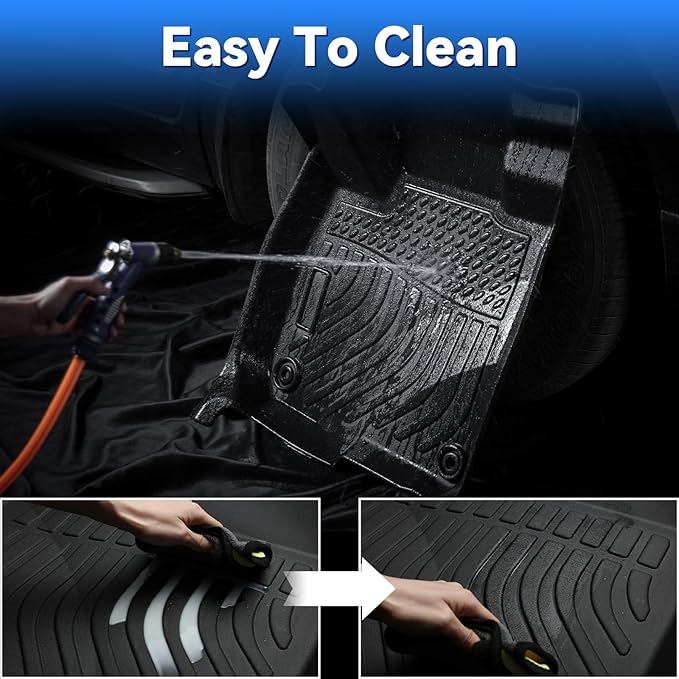 Hutisya-Floor Mats & Cargo Liner Set Fit for Infiniti QX50 2025-2019 / Infiniti QX55 2022-2025 All Weather Protection Anti-Slip & Durable TPE Full Set Liners Automotive Accessories-Black