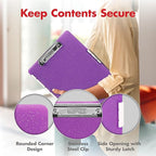 Dexas Slimcase 2 Plastic Clipboard with Storage and Side Opening, Purple Glitter, Office Supplies Clipboards to Organize, Carry and Store, A4 Holder, Style and Functionality Nursing Clipboard