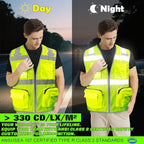 BeautyWill Custom Logo 10 Pack Safety Vest Mesh High Visibility Reflective Vest Customized Logo Utility Zipped Pockets Construction Workwear （Yellow,L）
