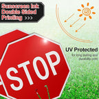Geetery 12 Pcs Stop Signs Traffic Signs 12 x 12 Inches, Street Road Traffic Cone Top Warning Double Sided for Barricade Outdoor Weather Fade Resistant, Wear Resistant