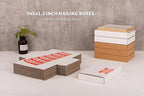50 Pack 9x6x1.3 inch Small Shipping Boxes, Multi-Depth Flat Cardboard Boxes with Fragile Stickers for DVD Shipping, Packing, Moving, Storage, White