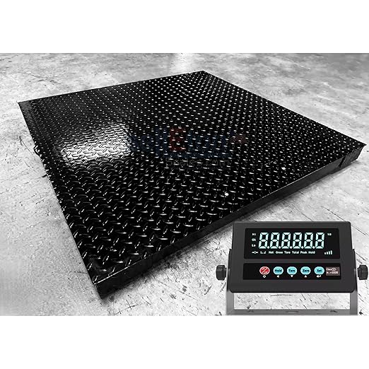 Liberty SL-7517-4x4 Industrial Floor Scale - Advanced Weighing Solution with Data Transfer, Alarm & Animal Weighing Features (2500 lb x .5 lb)