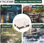 Heavy Duty Patio Furniture Covers Waterproof, 600D Outdoor Furniture Cover Waterproof for Sectional Sofa Couch, Outdoor Dining Table and Chair Set Covers 74''L x 47''W x 28''H Beige Brown