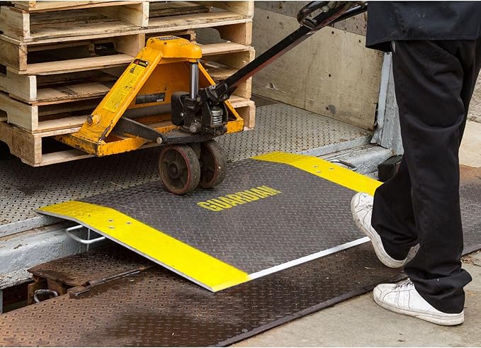 Guardian Aluminum Dock Plate with Carrying Handles for Pallet Jacks, Hand Carts, Material Handling, 48" x 36" 5,300 lb. Capacity