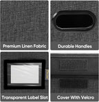 BALEINE File Organizer Box with Lid, Collapsible File Folder Organizer with Plastic Slide, Hanging File Folder Box for Office Document Storage (2 Pack, Black)
