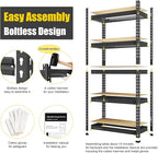 PrimeZone 32"W x 16"D x 63" H Storage Shelves - 4 Pack 5 Tier Adjustable Garage Storage Shelving, Heavy Duty Metal Storage Organizer Utility Rack Shelf Unit for Warehouse Pantry Closet Kitchen, Black