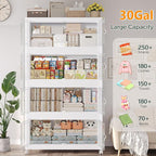 90Gal Stackable Storage Bins with Lid and Wheels, 360QT Plastic Collapsible Storage Boxes with Doors, Closet Organizer and Storage Cabinet for Home Kitchen Office Dorm Room, 3Pack White
