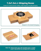 7" 45 RPM Vinyl Record Mailers 7.5"L x 7.5"W x 1.1"H Kraft Corrugated Album Mailing Boxes for Small Business Packaging Shipping Moving Storage, with Fragile Stickers, 25 Pack