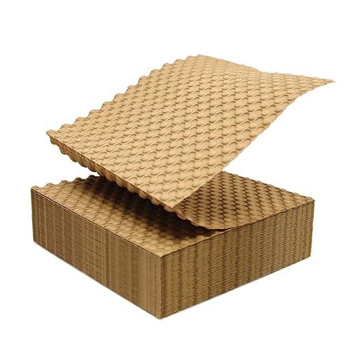 Elementree Paper Bubble Wrap Sheets for Packing, Moving, & Shipping - 12" x 12" x 250' - Eco-Friendly Kraft Bubble Paper - Recyclable Cushioning Wrap - Made in the USA (01913)