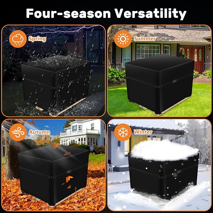 Pallet Covers 48x60x48 Inches - 900D Heavy Duty Waterproof, Triple Protection (Zipper, Reinforced Rope, 4 Buckles) for Industrial Storage & Shipping Supplies (48x60x48 Inches)