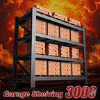 5000LBS Metal Steel Storage Shelves - 71.3" W Black 4 Tier Heavy Duty Rack Commercial Industrial Shelving with Adjustable Shelf for Basement Garage Warehouse - 71.3" W x 24" D x 70" H